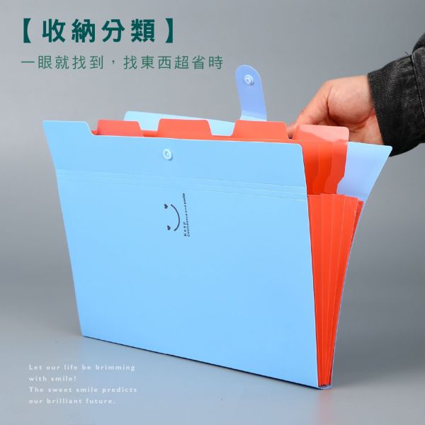 「簡單生活系列」- 韓系環扣A4橫式風琴夾/CZC-150 