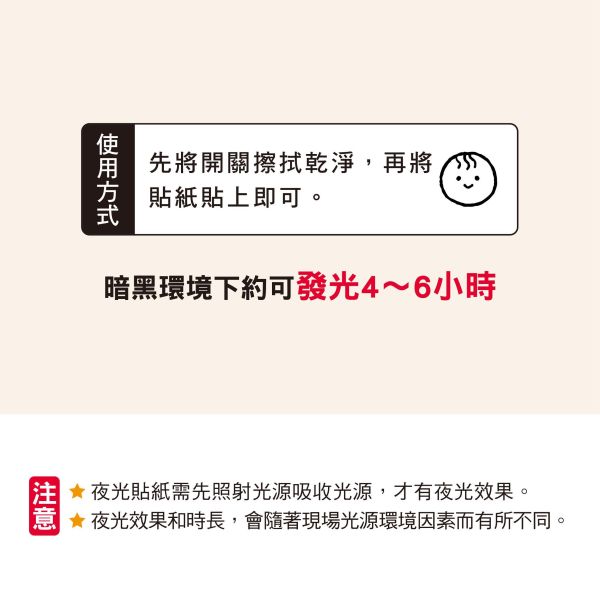 「簡單生活系列」- 夜光開關標誌裝飾貼(小)/CST-482 
