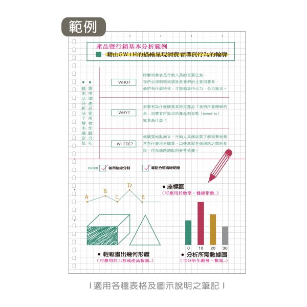 「簡單生活系列」- 16K方格加厚定頁筆記/CN-16223 