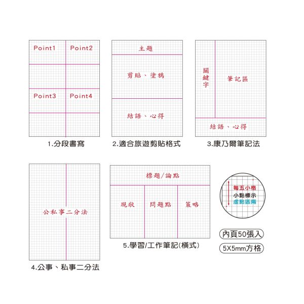 「小呸角系列」- 16K方格加厚定頁/CN-16231 