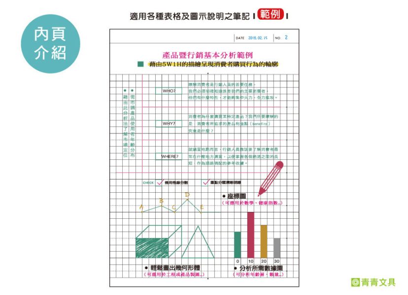 「簡單生活系列」-16K方格加厚定頁筆記/CN-16197 