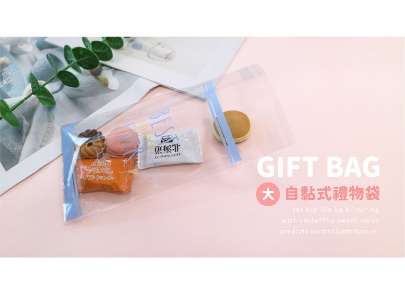 「簡單生活系列」-清新自黏式禮物袋6入(大) 