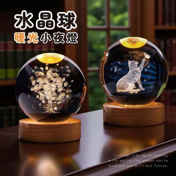 「簡單生活系列」- 水晶球暖光小夜燈/CZC-212 