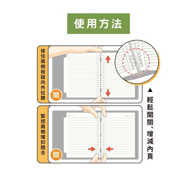 「簡單生活系列」- A5 8孔增頁筆記/CZC-294 