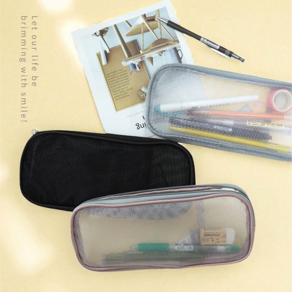 「簡單生活系列」- 扁型網紗筆袋/CZC-077 
