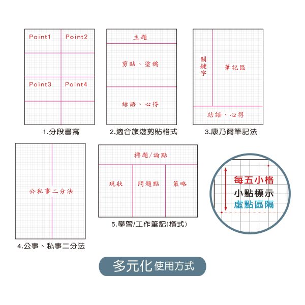 「小呸角系列」- 16K方格加厚定頁筆記/CN-16219 