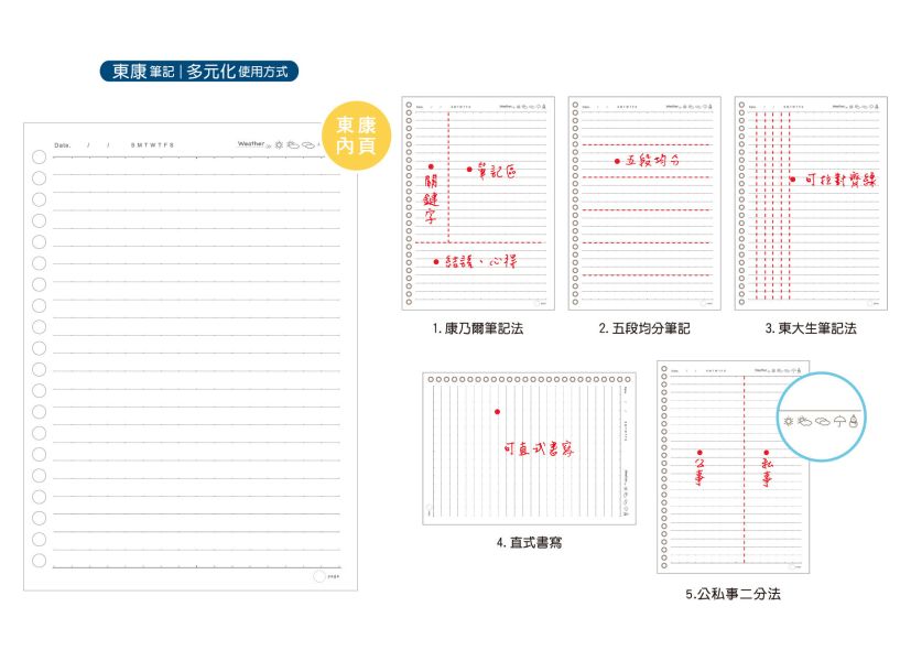 「簡單生活系列」-A5 20孔 東康增頁筆記 