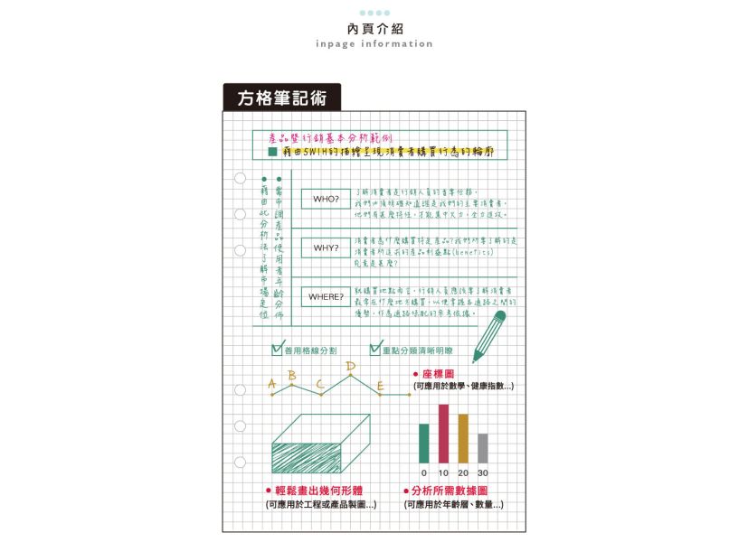 「Choice系列」- A5 6孔方格眼活頁紙/CSP-174 