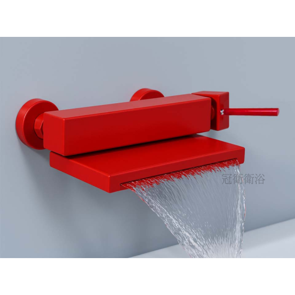LD-2808A-R 浴缸龍頭 LILAIDEN 浴缸龍頭 LD-2808A R 紅色龍頭 紅色浴缸龍頭 不銹鋼浴缸龍頭 淋浴龍頭 沐浴龍頭 瀑布龍頭 瀑布型龍頭  浴缸龍頭
