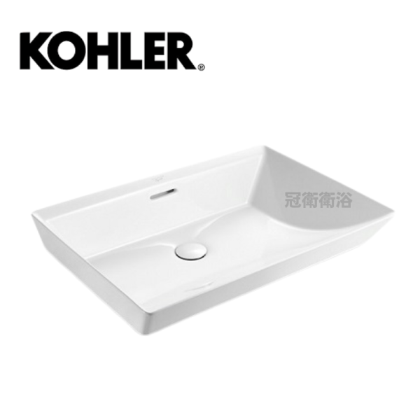 K-EX21060T-0 檯面盆 KOHLER  K-EX21060T-0 檯面盆 獨立盆 面盆 長方形獨立面盆 白 (58.4x40.7cm) BRAZN