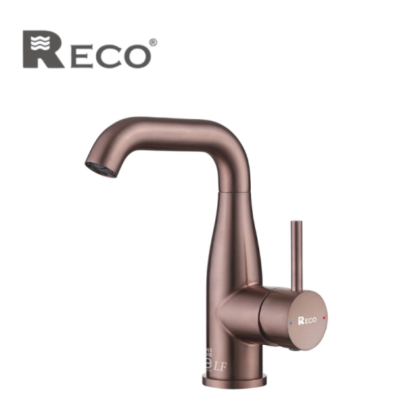 RECO 臉盆龍頭 105227L-RG RECO不鏽鋼面盆龍頭使用SUS304不鏽鋼,含量18-8符合國際標準,並通過國家標準CNS 8088,美國UPC加拿大CUPC的無鉛認證。
重要零件陶瓷閥芯、起泡器均符合NSF、ACS認證,100萬次耐用測試不損壞。
我們的不鏽鋼龍頭使用“全新”不鏽鋼,不用再生料；堅固耐用、絕佳抗腐蝕性、美觀、不易留指紋水漬容易清洗好保養