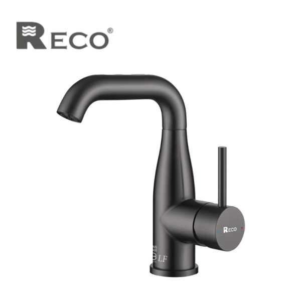 RECO 臉盆龍頭 105227L-GB RECO不鏽鋼面盆龍頭使用SUS304不鏽鋼,含量18-8符合國際標準,並通過國家標準CNS 8088,美國UPC加拿大CUPC的無鉛認證。
重要零件陶瓷閥芯、起泡器均符合NSF、ACS認證,100萬次耐用測試不損壞。
我們的不鏽鋼龍頭使用“全新”不鏽鋼,不用再生料；堅固耐用、絕佳抗腐蝕性、美觀、不易留指紋水漬容易清洗好保養