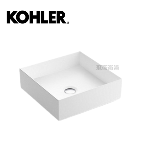 K-90011T-0 檯面盆 KOHLER  K-90011T-0 檯面盆 獨立盆 面盆 Mica 方形獨立盆 (39.3 x 39.3 cm)