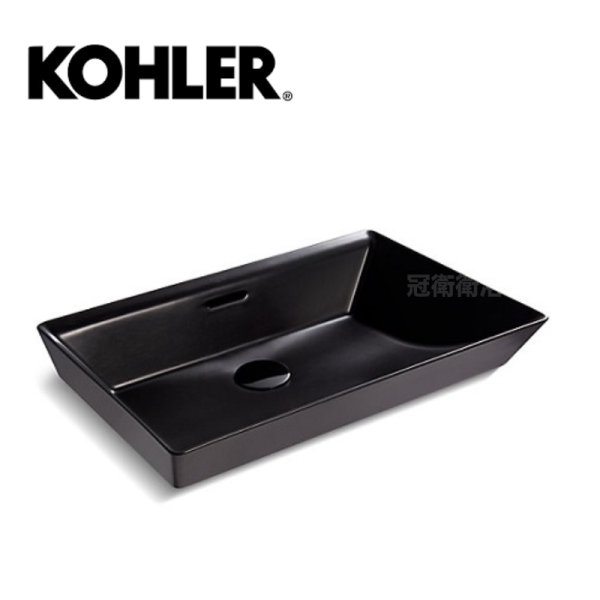 K-EX21060T-HB1檯面盆 KOHLER  K-EX21060T-HB1 檯面盆 獨立盆 面盆 長方形獨立面盆 黑 (58.4x40.7cm) BRAZN