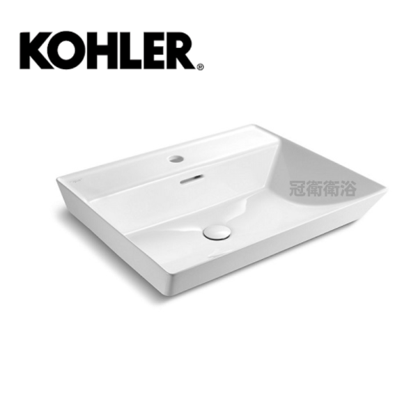 K-EX21059T-1-0 檯面盆 KOHLER  K-EX21059T-1-0 檯面盆 臉盆 BRAZN 單孔獨立盆 (58.4x48.3 cm) 獨立盆 白色