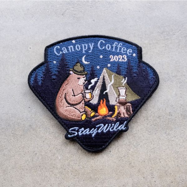 天幕咖啡熊 - 刺繡布章 咖啡,天幕,臂章,patch,烘豆師,野營,訂製