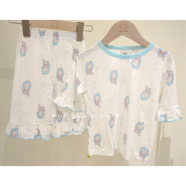 花邊美人魚家居服 天絲莫代爾 藍邊 花邊 美人魚 睡衣 家居服