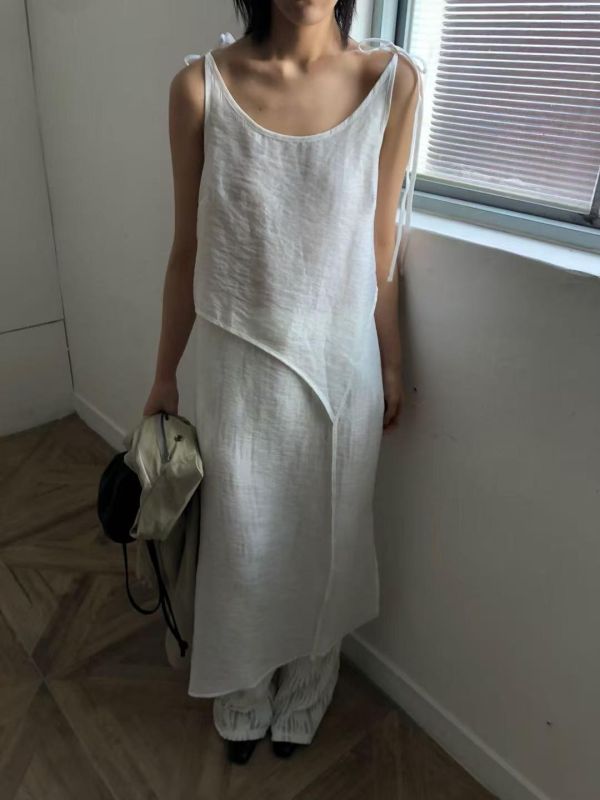 仙女飄逸緞面綁帶罩衫 