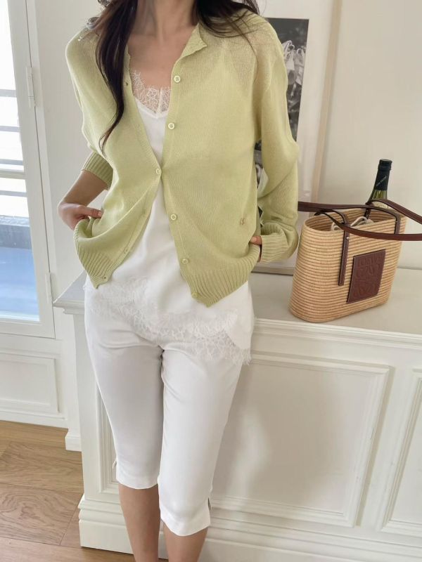 無縫線細緻針織薄外套 