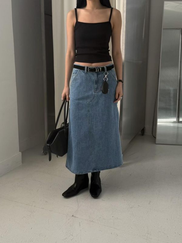 工裝感八分牛仔裙 