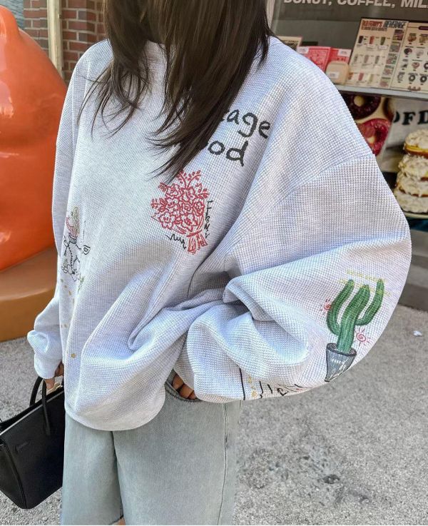 童趣塗鴉華夫格棉tee 