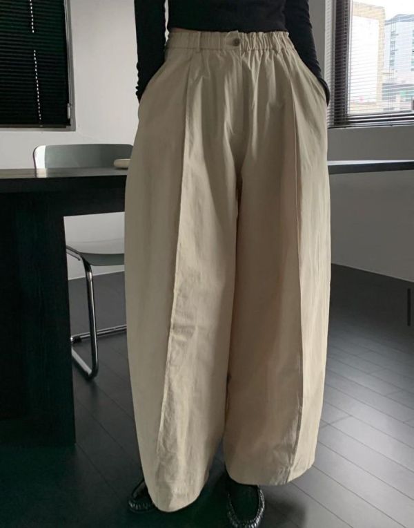 無印風挺棉質哈倫褲 