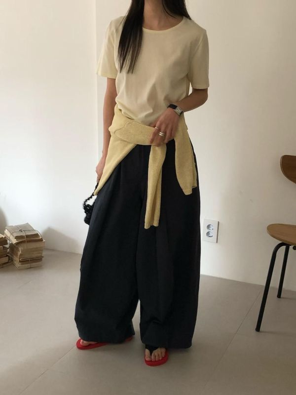 無印風挺棉質哈倫褲 