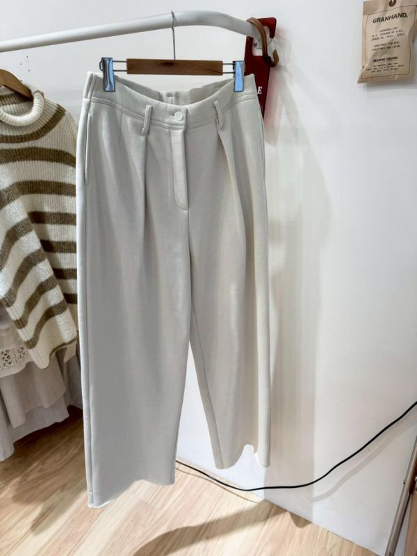 不修邊厚棉休閒褲 