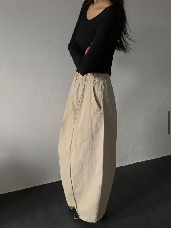 無印風挺棉質哈倫褲 