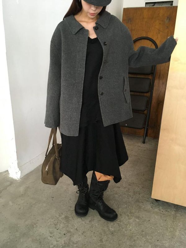 品牌設計前後領90%手工羊毛大衣 