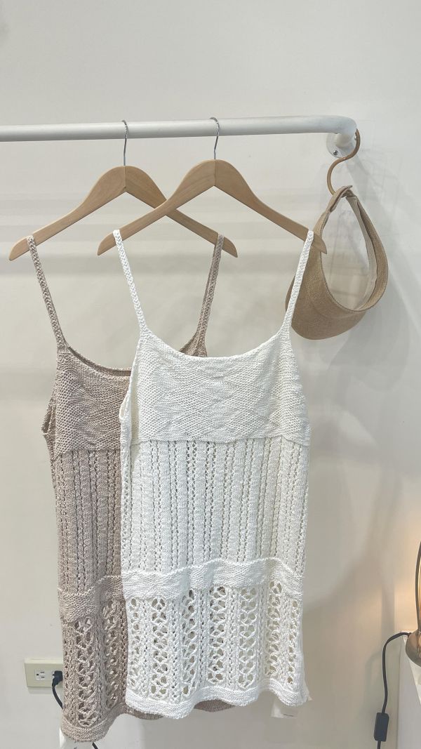 高品設計不規則棉鉤織背心 