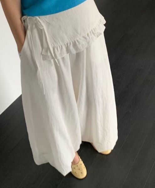 日系兩件式小裙擺泡泡褲 