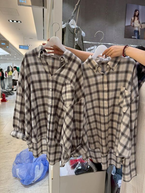 配色大格涼感紋理襯 