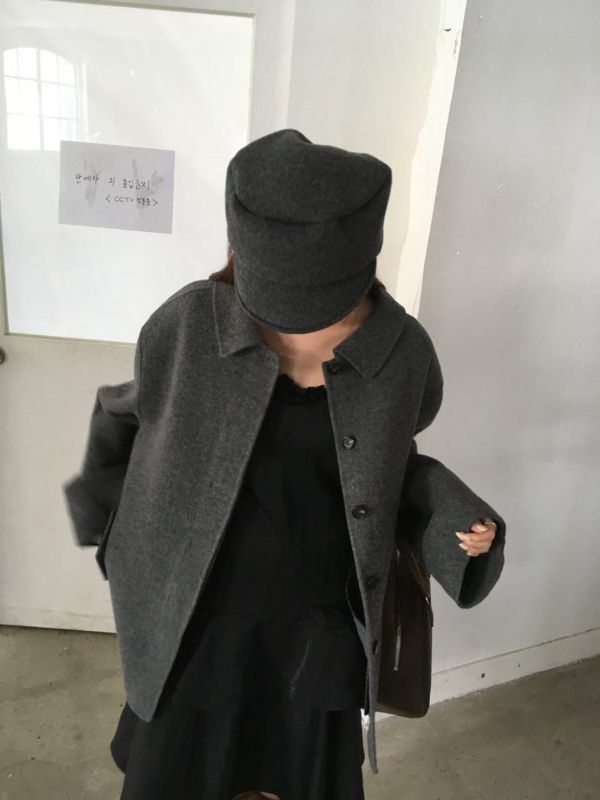 品牌設計前後領90%手工羊毛大衣 