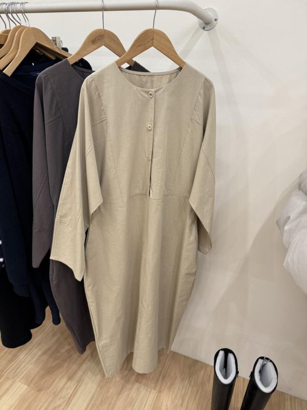 自然腰身棉洋裝 