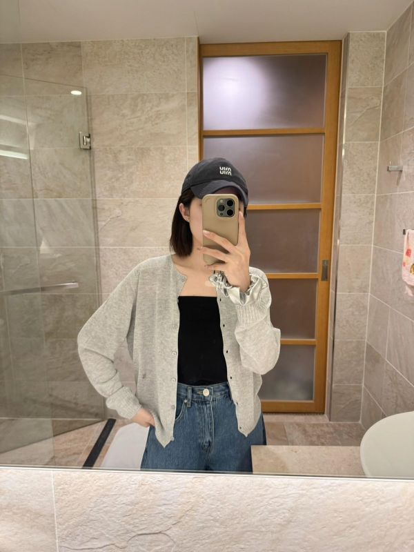 無縫線細緻針織薄外套 