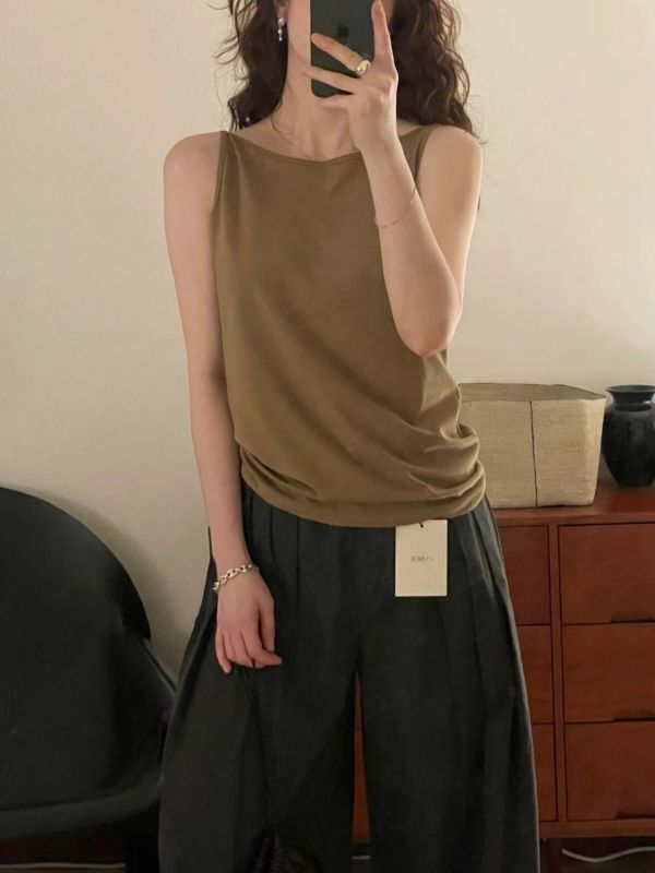 平領素色背心 