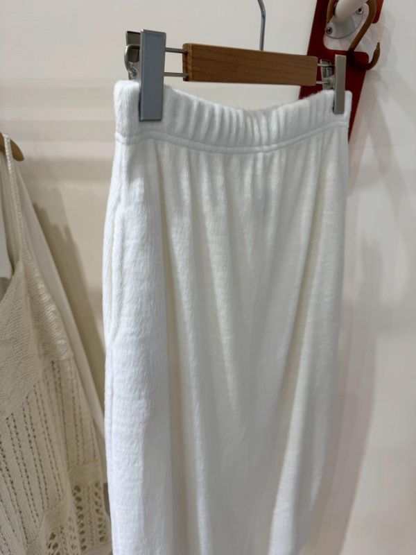 舒服毛料鬆緊腰長裙 