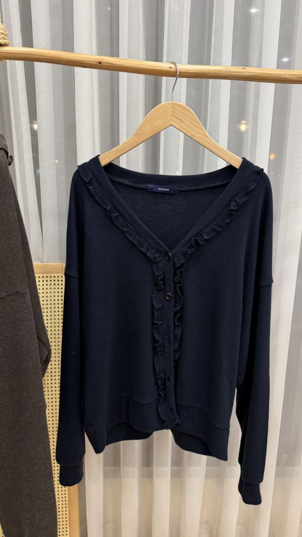 木耳邊V領小外套 