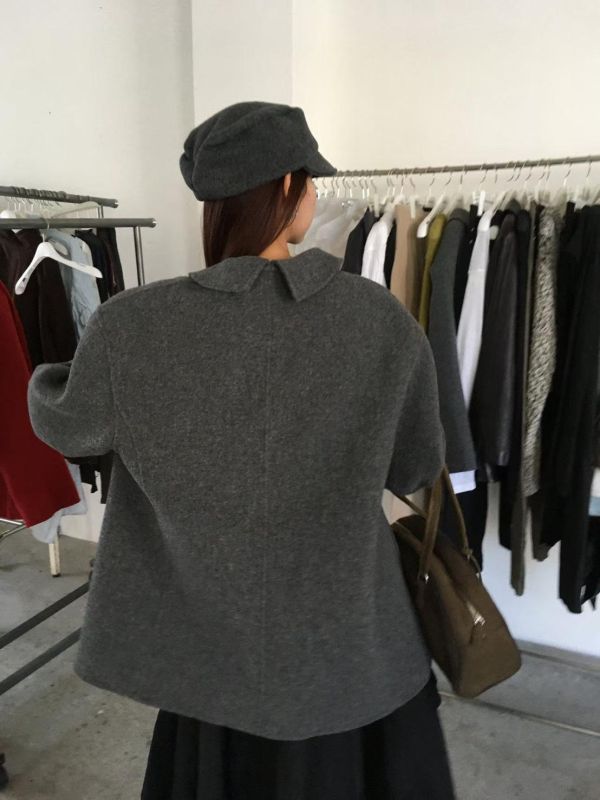 品牌設計前後領90%手工羊毛大衣 