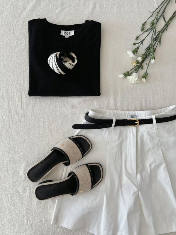 清涼編織低跟鞋 