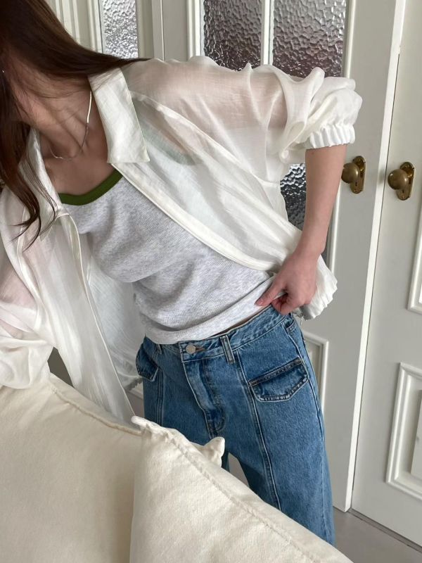 極簡亞麻拉鍊外套 