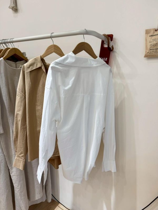 絕美開襟側釦設計襯衫 