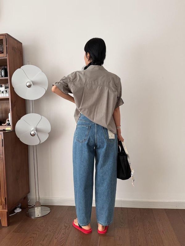 牛仔九分老爺褲 