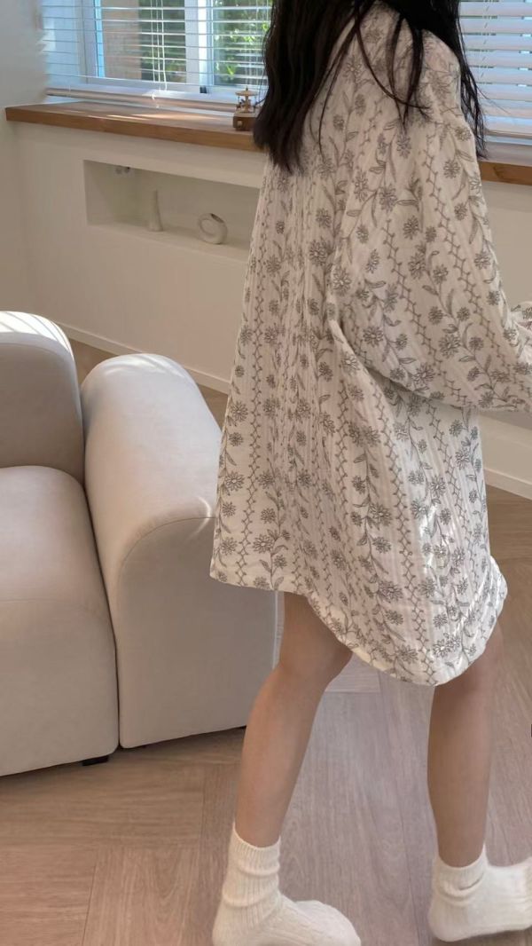 法式古典花紋韓國三層棉紗居家服（上衣） 