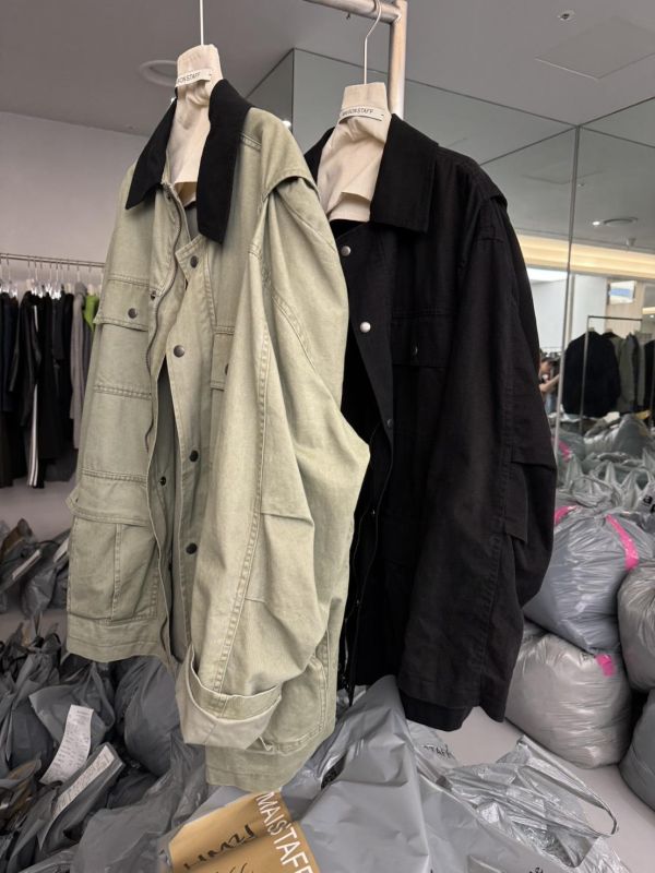 高品設計率性水洗棉中長版夾克 
