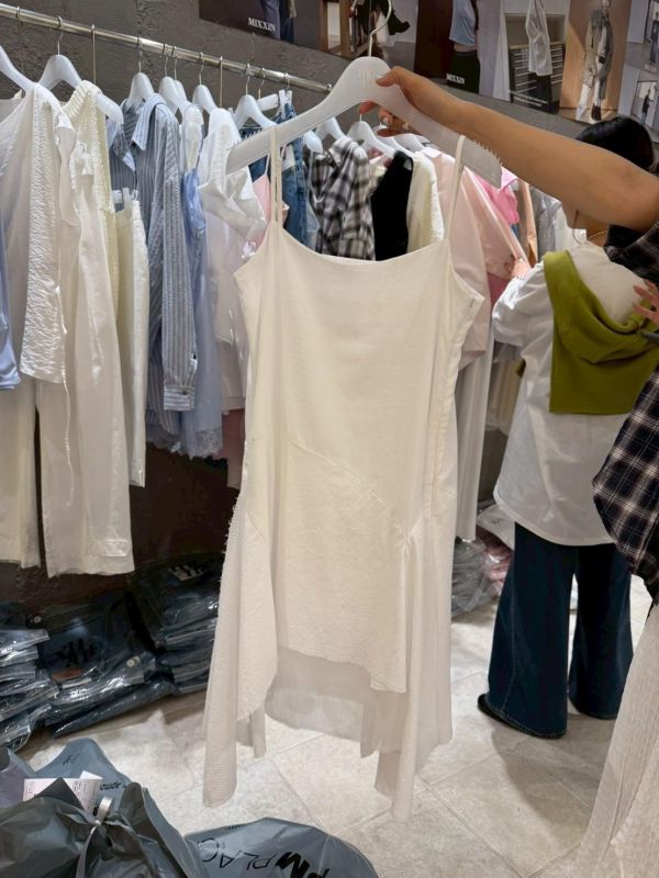 細肩帶不規則洋裝 