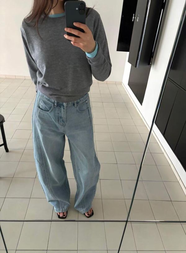 立體感哈倫牛仔褲 