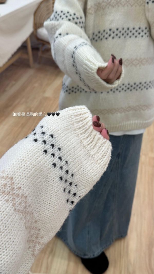 粗針織小愛心羊毛衣 