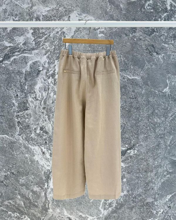 高品設計 高質感鬆緊腰棉麻褲 